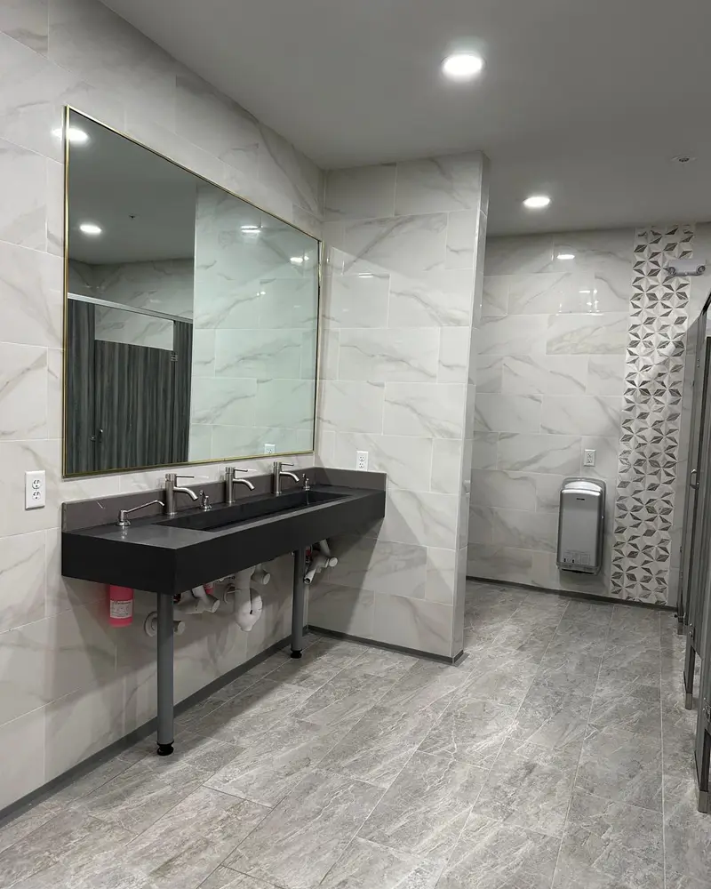 Commercial restroom · After